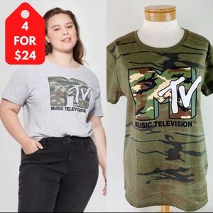 4/$24 NWOT MTV Camo Graphic tee, Short Sleeve